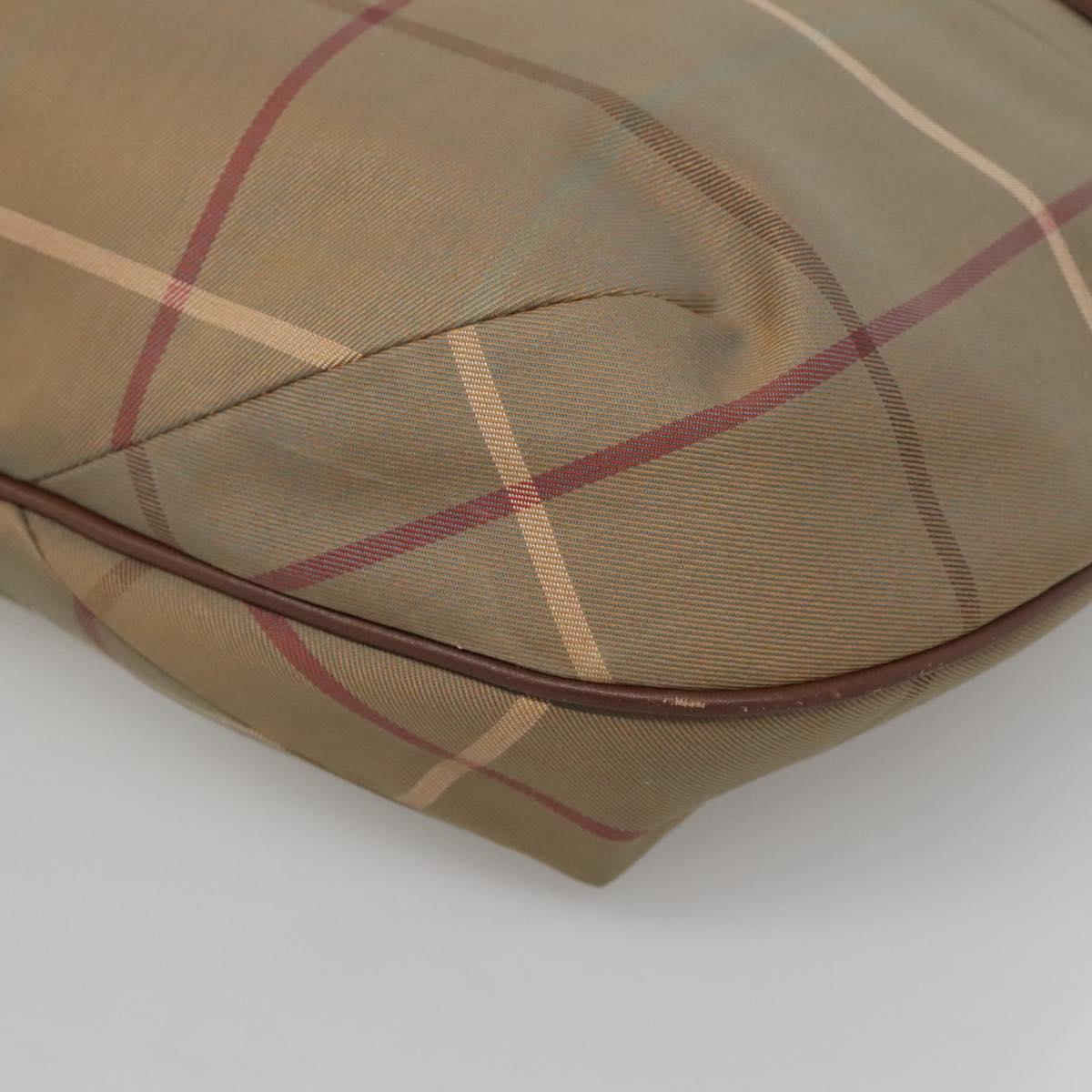 Burberrys Nova Check Shoulder Bag Canvas Beige Gold Auth bs25866