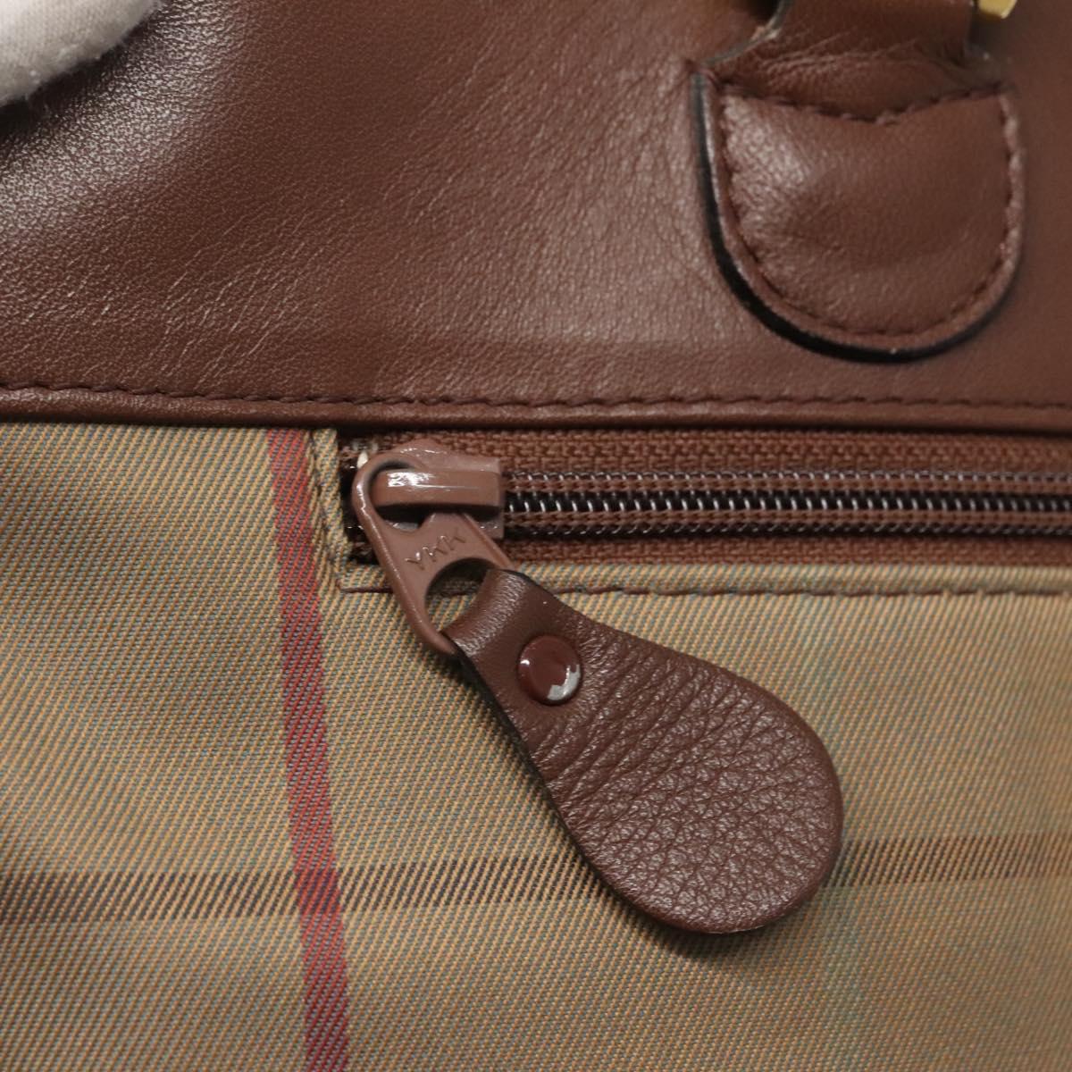 Burberrys Nova Check Shoulder Bag Canvas Beige Gold Auth bs25866