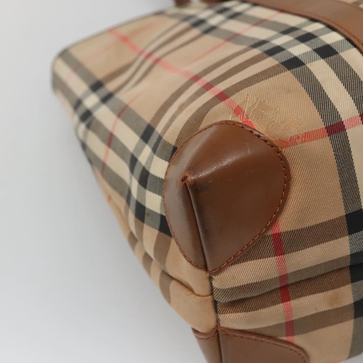 Burberrys Nova Check Shoulder Bag Canvas Beige Auth bs25867