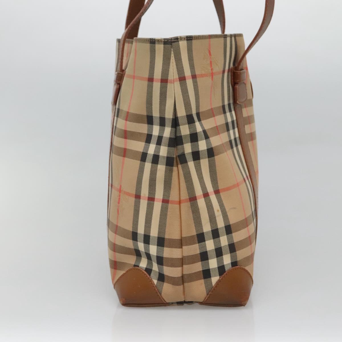 Burberrys Nova Check Shoulder Bag Canvas Beige Auth bs25867