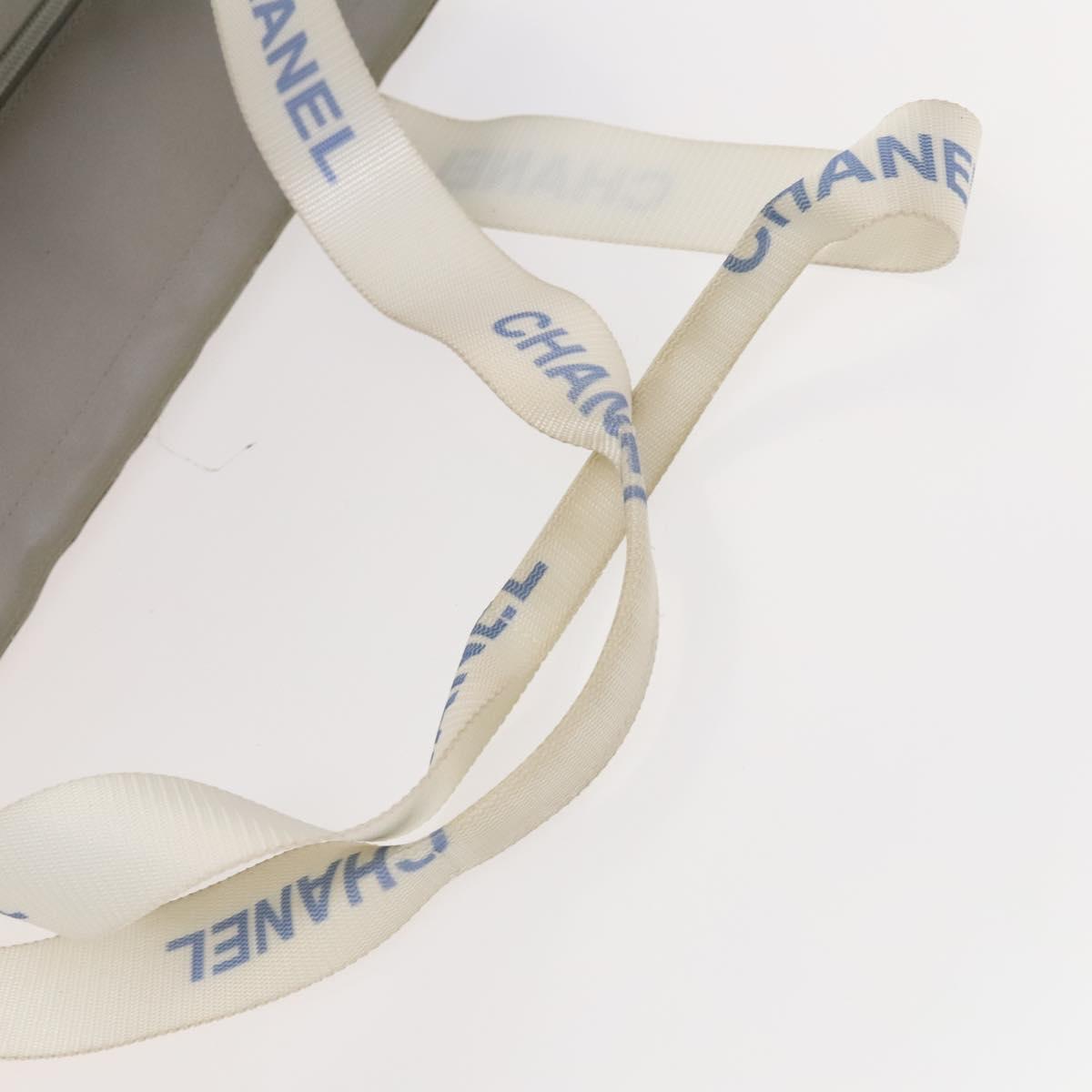 CHANEL Sports Line Tote Bag Nylon Gray Silver CC Auth bs25879