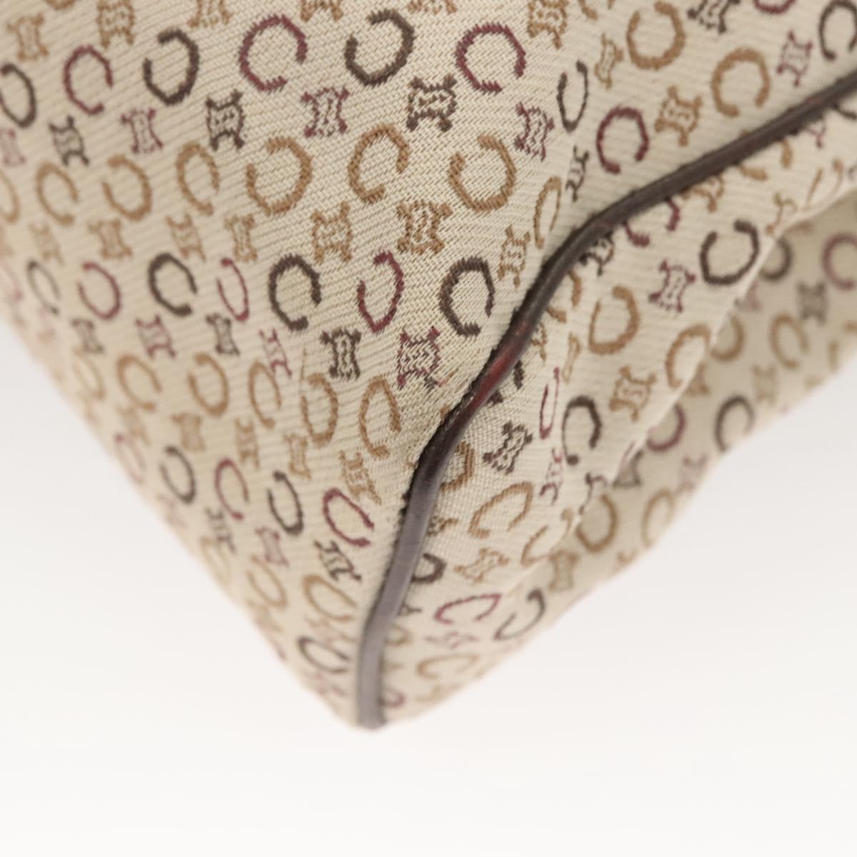 CELINE C Macadam Canvas Hand Bag Beige Gold Auth bs25881