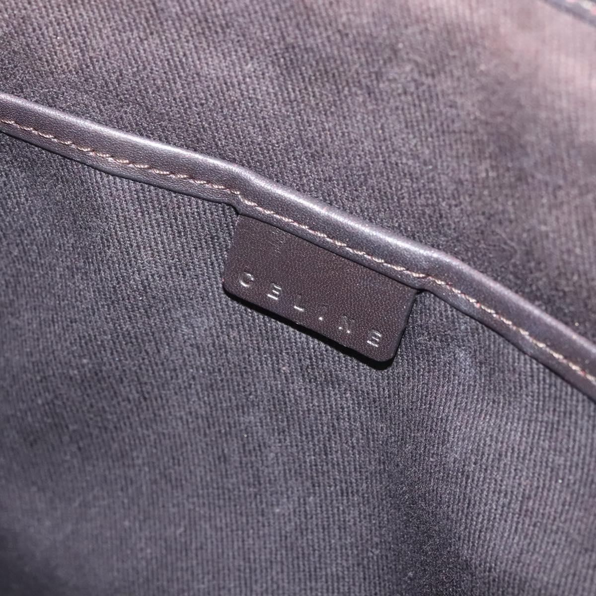 CELINE C Macadam Canvas Hand Bag Beige Gold Auth bs25881