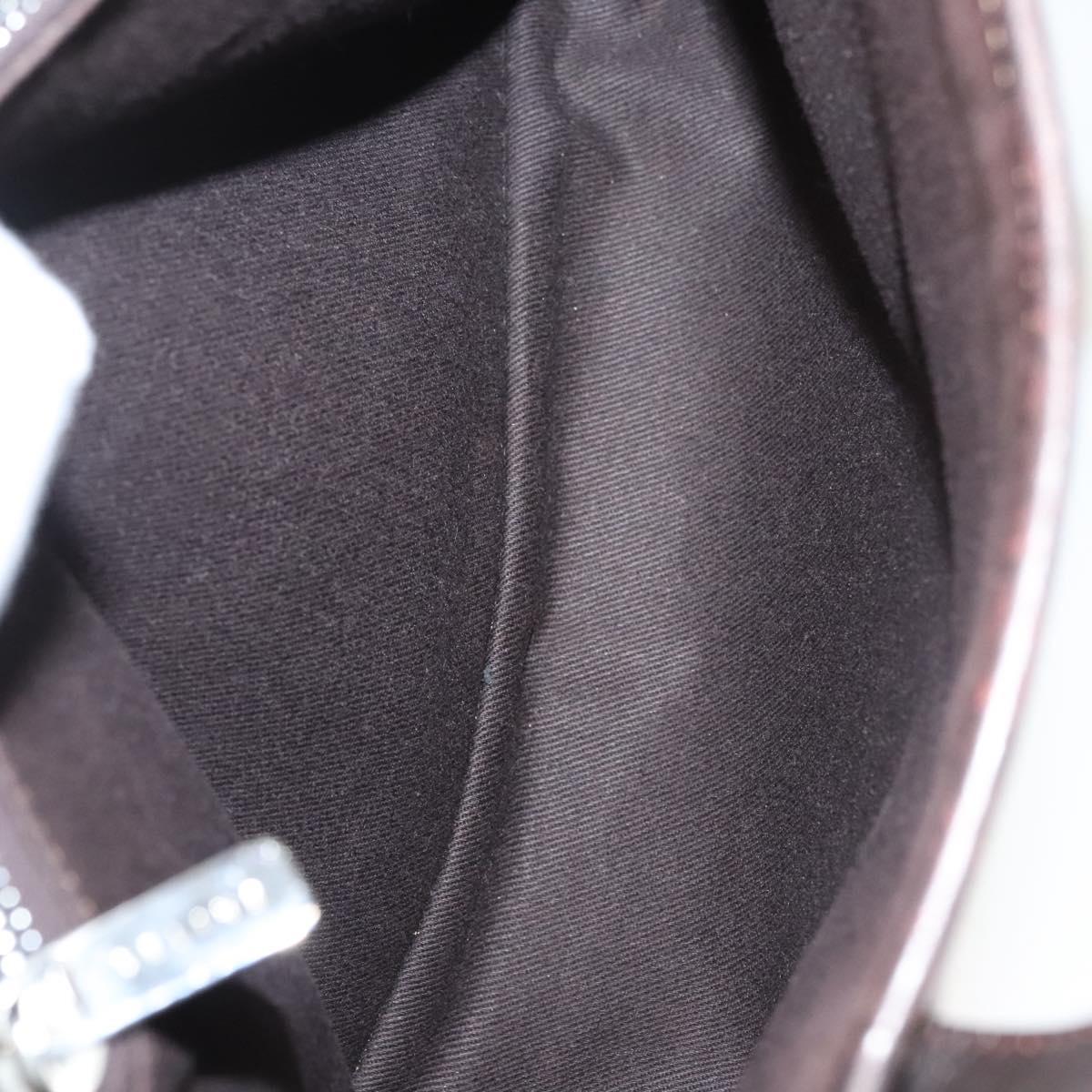 CELINE C Macadam Canvas Hand Bag Beige Gold Auth bs25881