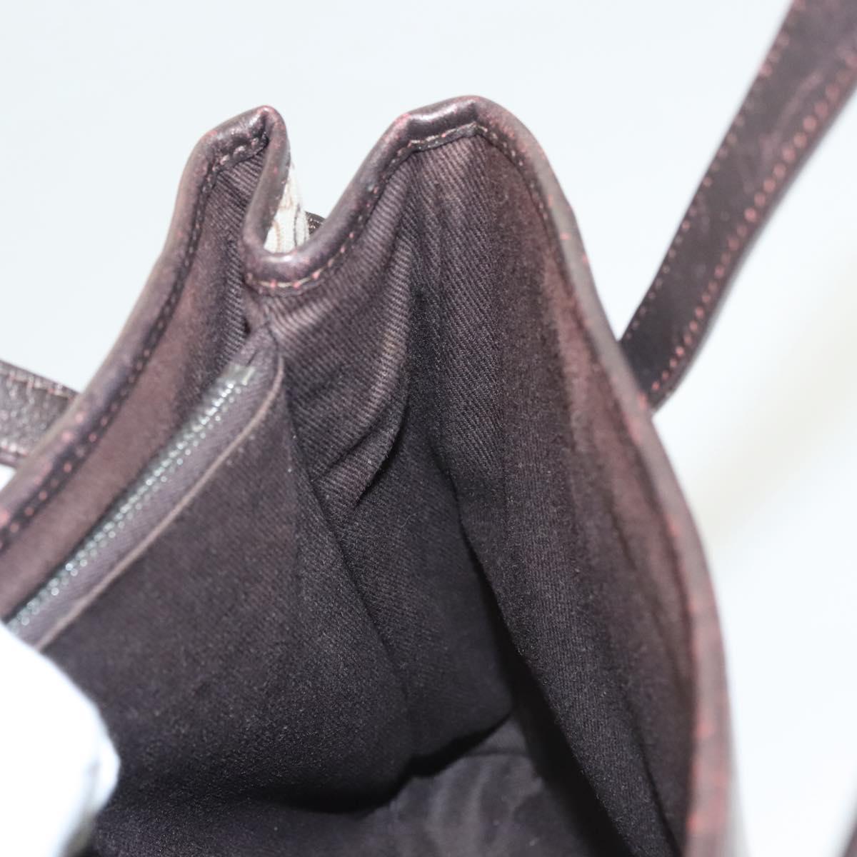 CELINE C Macadam Canvas Hand Bag Beige Gold Auth bs25881