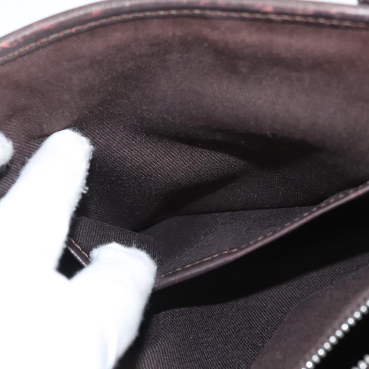 CELINE C Macadam Canvas Hand Bag Beige Gold Auth bs25881