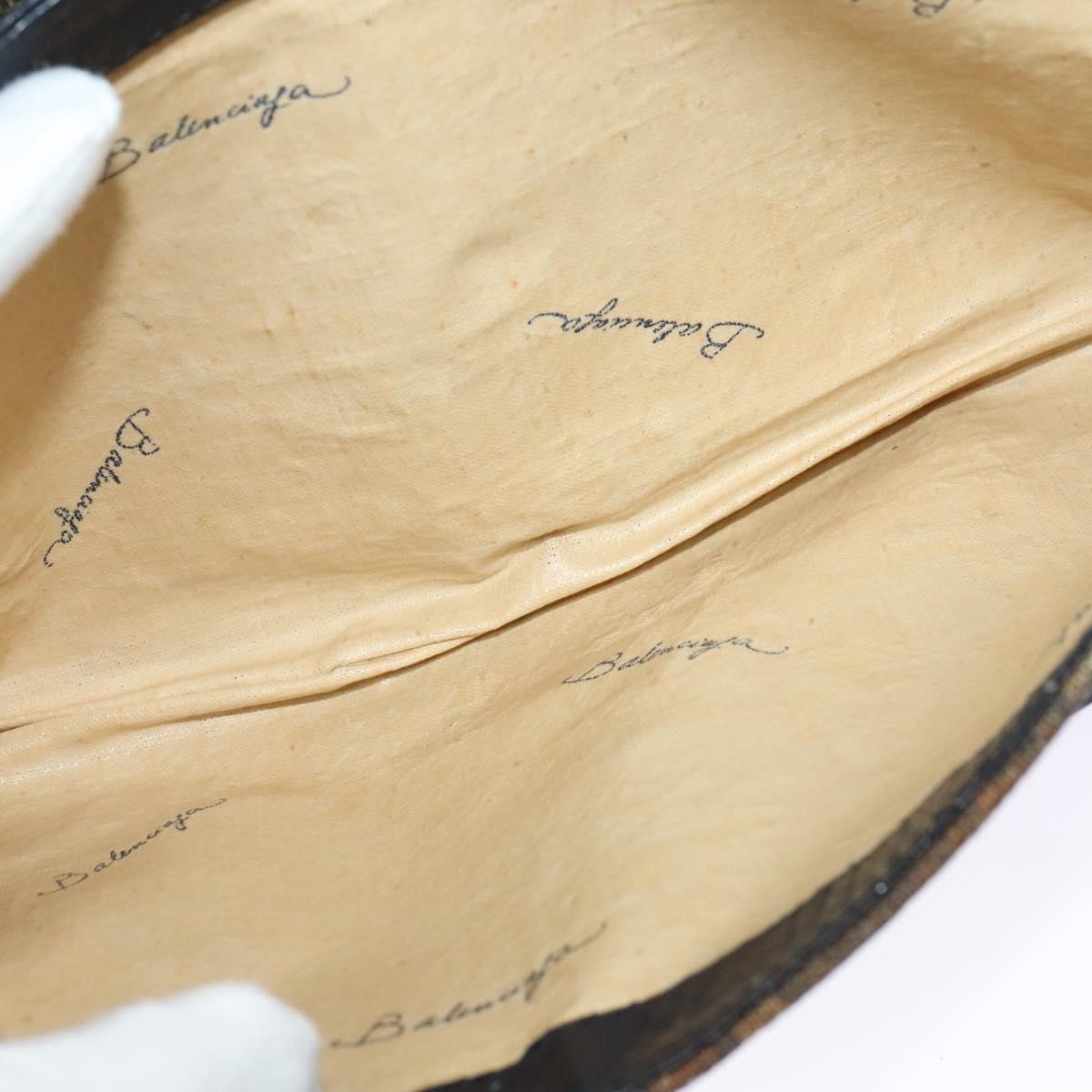 BALENCIAGA BB Shoulder Bag Canvas Navy Gold Auth bs25889