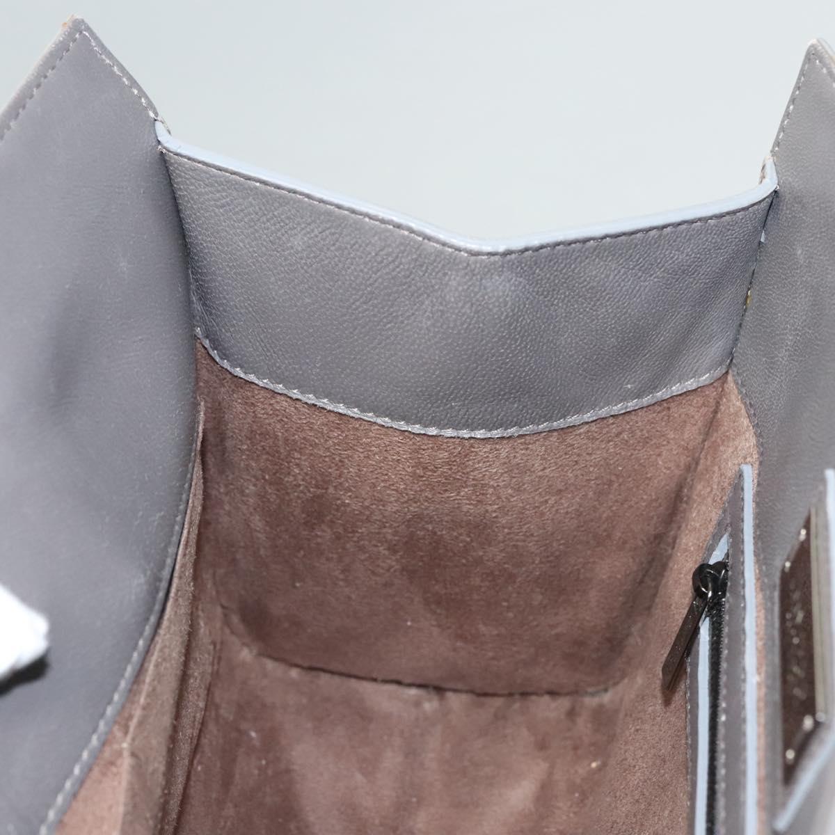 Jimmy Choo Hand Bag Leather 2way Silver Auth bs25894