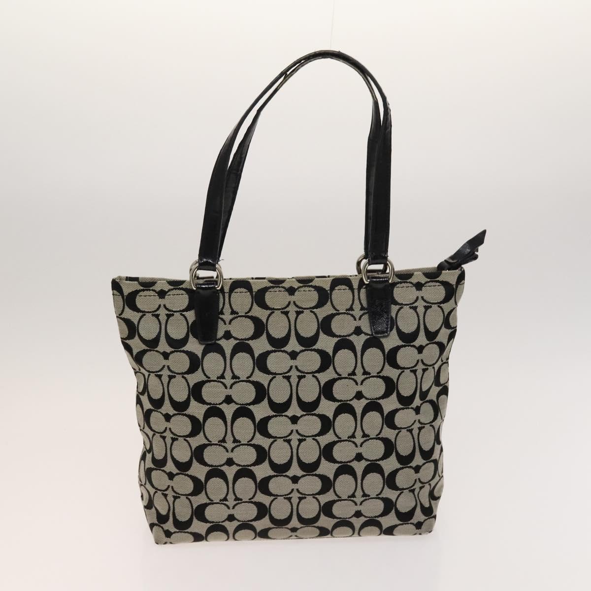 Coach Signature Bag Nylon Canvas 2Set Black Gray Auth bs25898