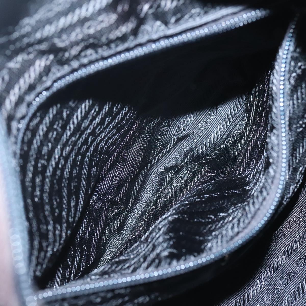 PRADA Shoulder Bag Nylon Black Silver Auth bs25905