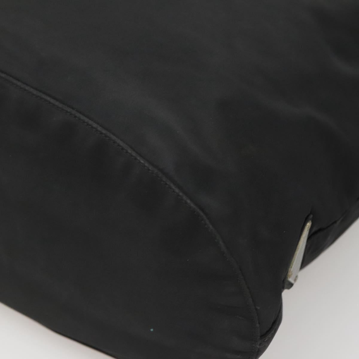 PRADA Hand Bag Nylon plastic Black Silver Auth bs25906