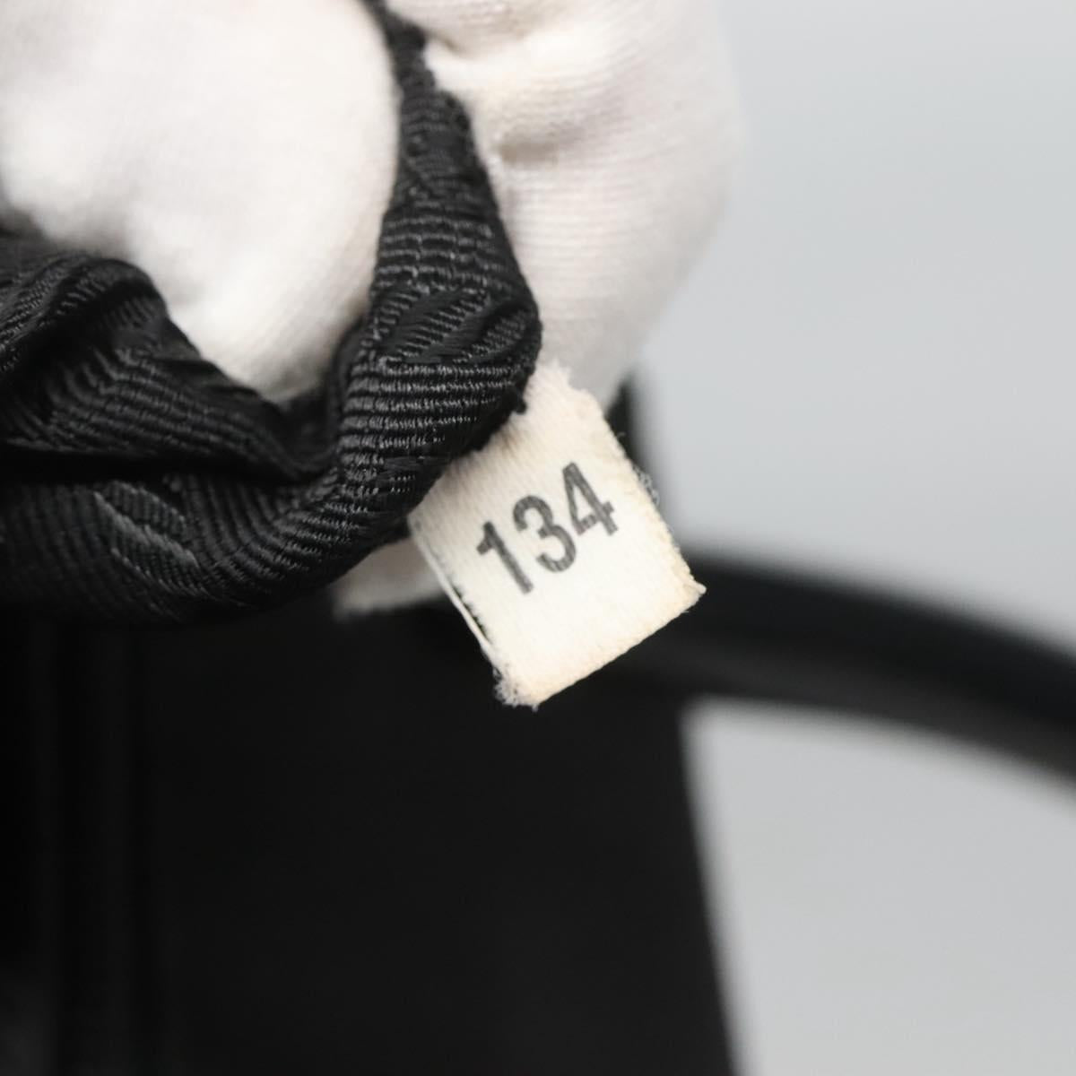 PRADA Hand Bag Nylon plastic Black Silver Auth bs25906