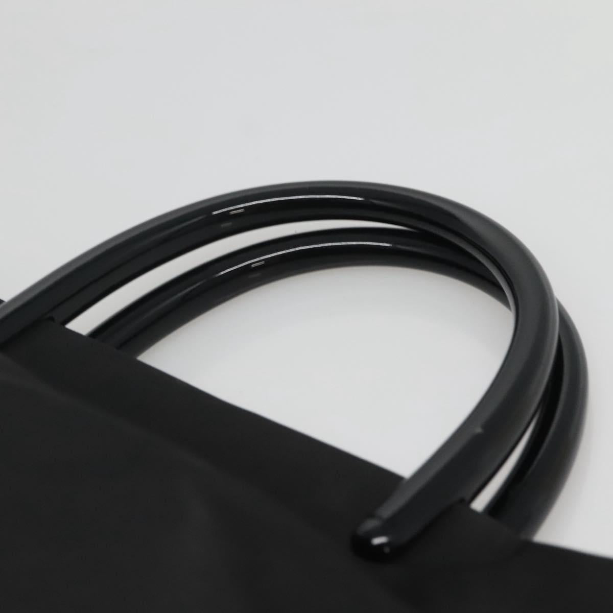 PRADA Hand Bag Nylon plastic Black Silver Auth bs25906