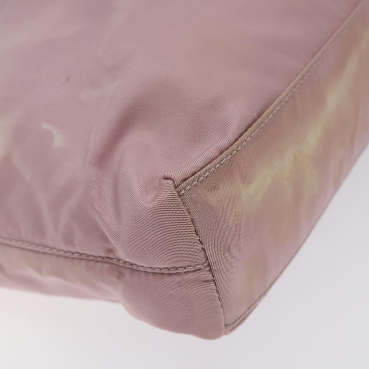 PRADA Shoulder Bag Nylon Pink Silver Auth bs25907