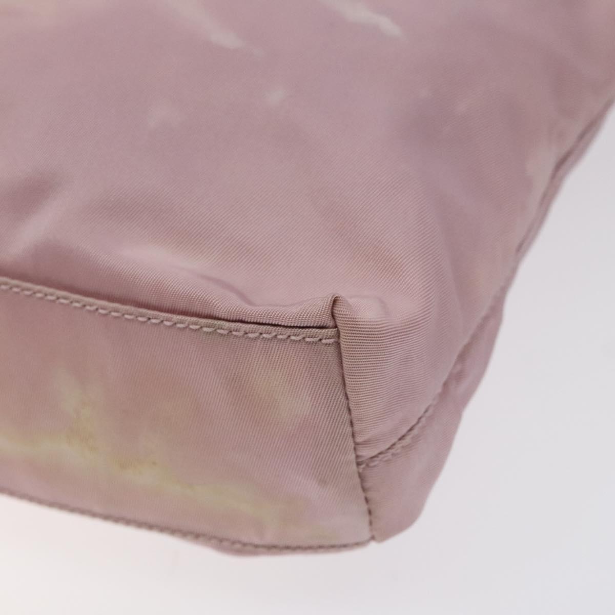 PRADA Shoulder Bag Nylon Pink Silver Auth bs25907