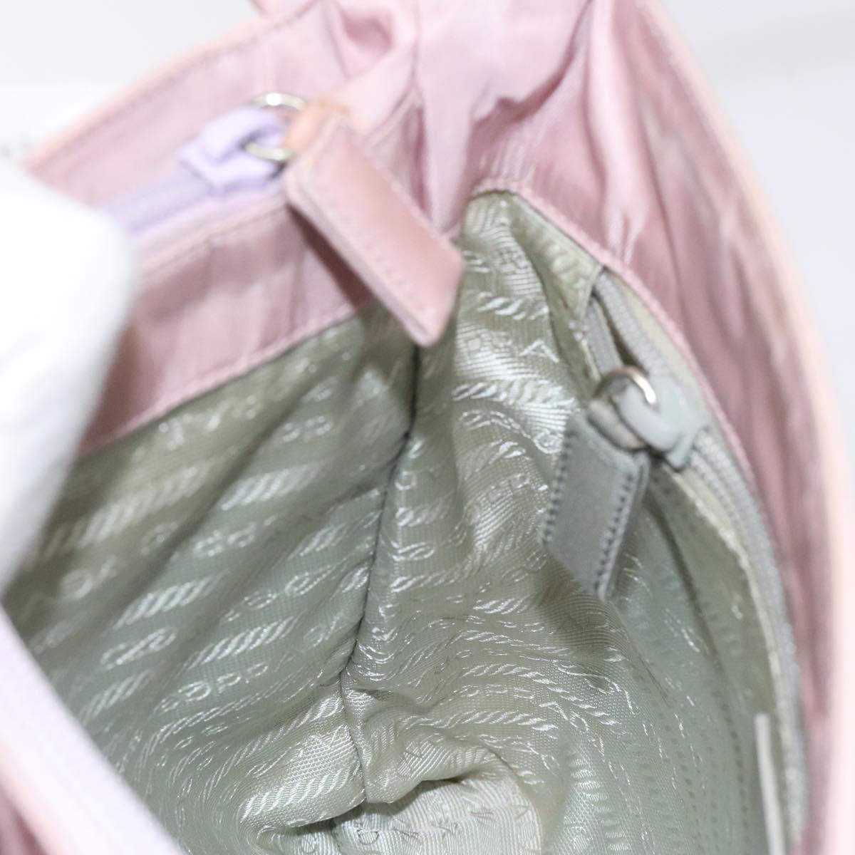 PRADA Shoulder Bag Nylon Pink Silver Auth bs25907