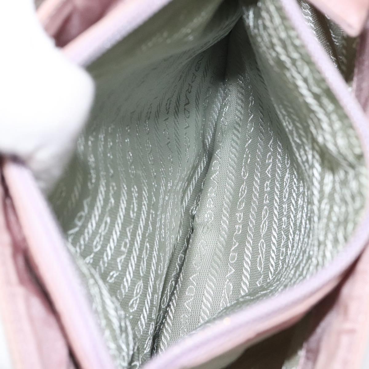 PRADA Shoulder Bag Nylon Pink Silver Auth bs25907