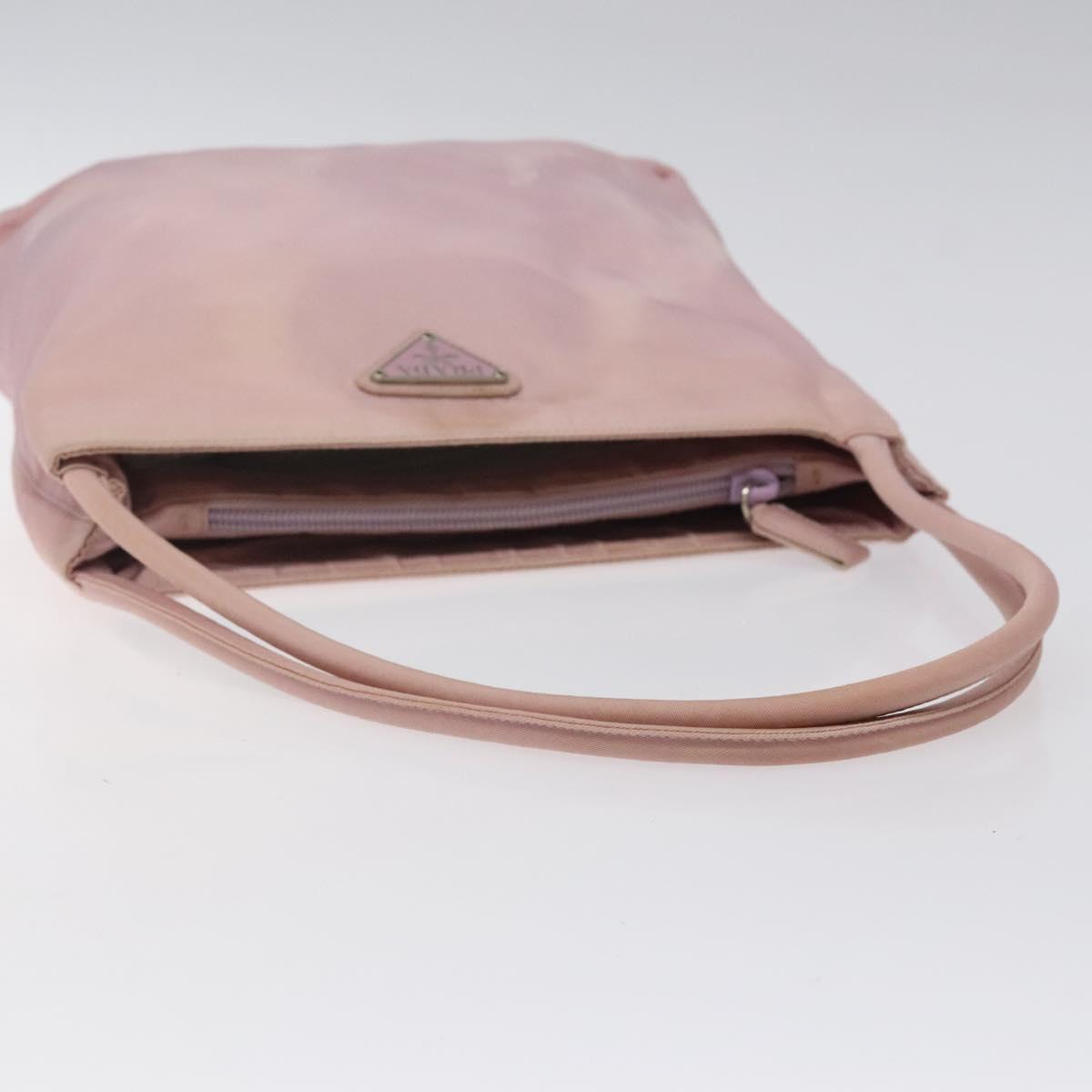 PRADA Shoulder Bag Nylon Pink Silver Auth bs25907