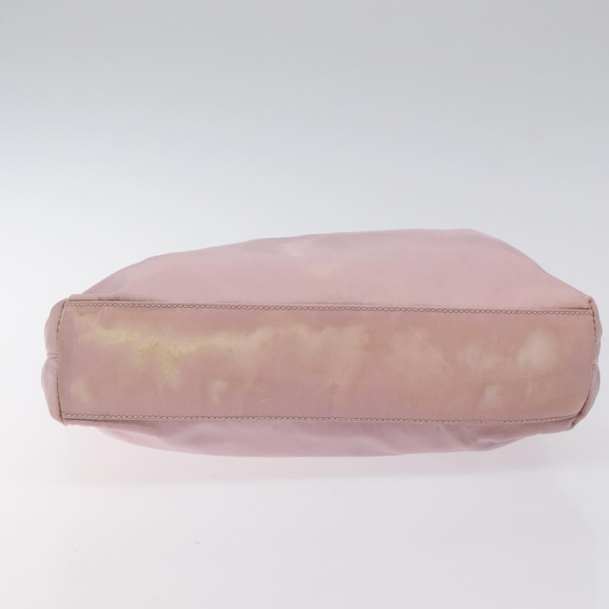 PRADA Shoulder Bag Nylon Pink Silver Auth bs25907