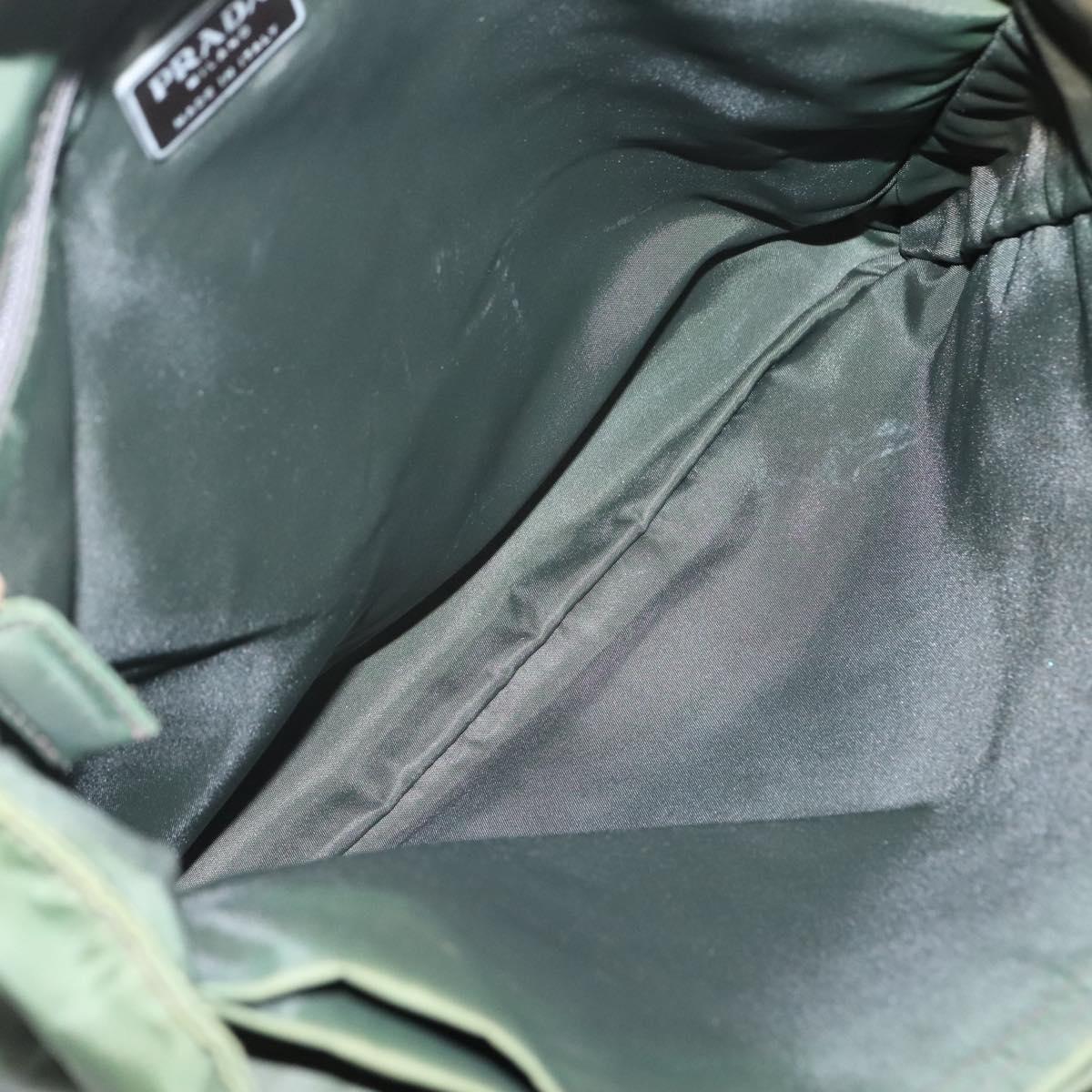 PRADA Hand Bag Nylon Plastic Khaki Silver Clear Auth bs25908