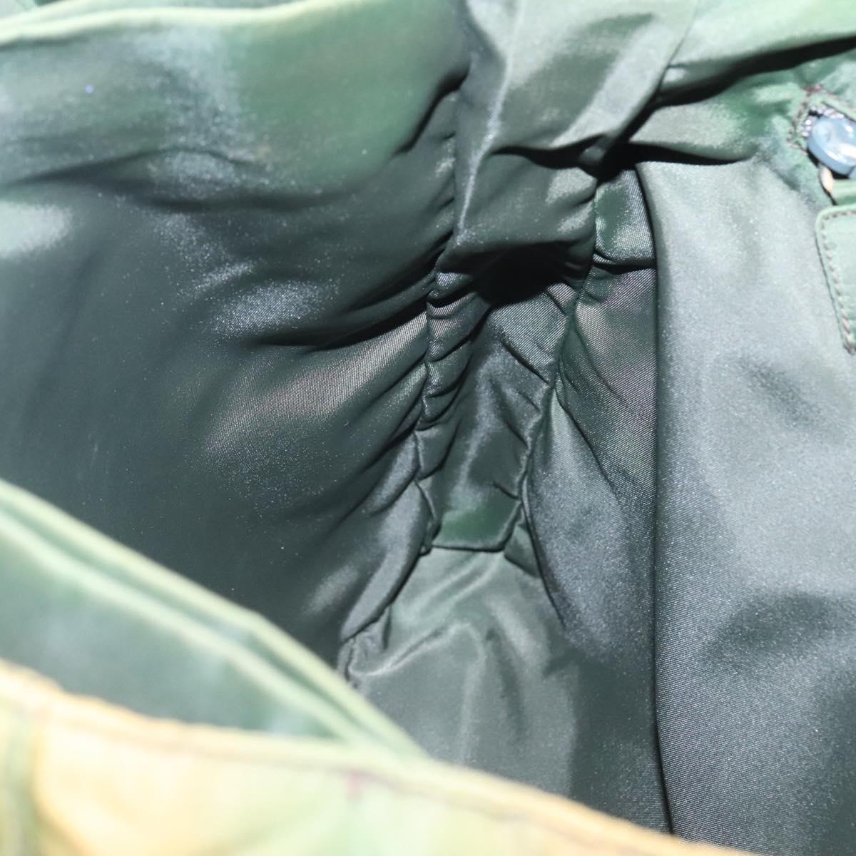 PRADA Hand Bag Nylon Plastic Khaki Silver Clear Auth bs25908