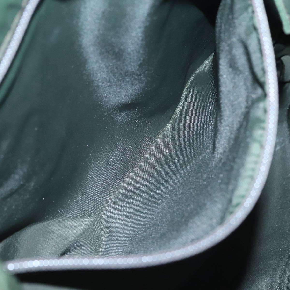 PRADA Hand Bag Nylon Plastic Khaki Silver Clear Auth bs25908