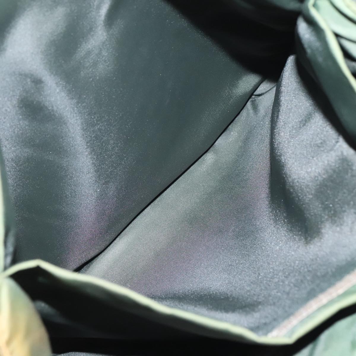 PRADA Hand Bag Nylon Plastic Khaki Silver Clear Auth bs25908