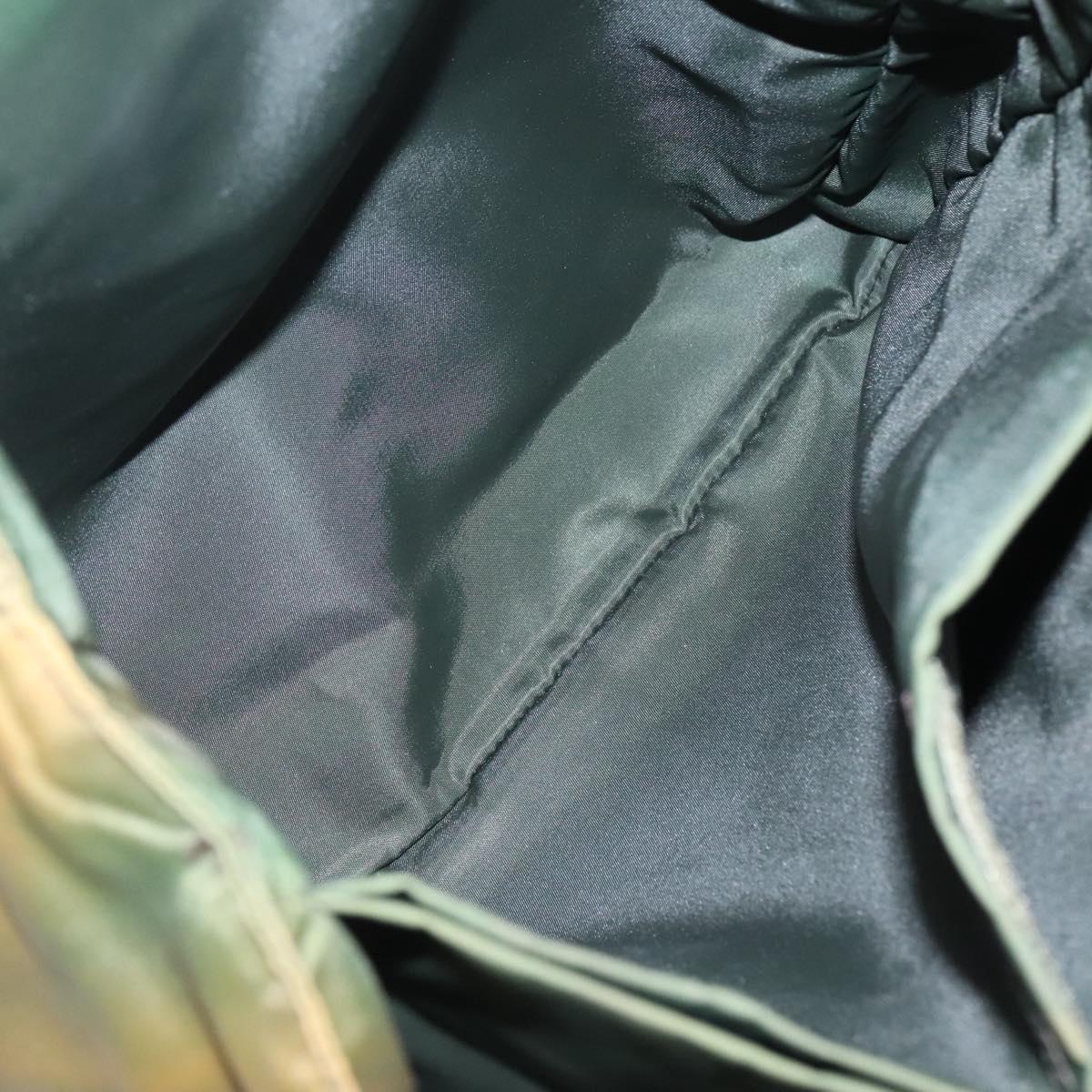 PRADA Hand Bag Nylon Plastic Khaki Silver Clear Auth bs25908