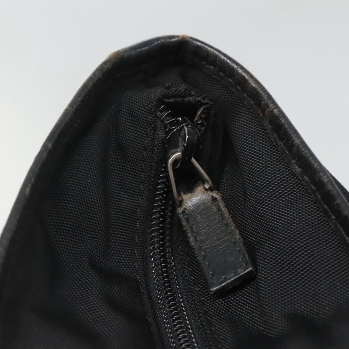 GUCCI Hand Bag Nylon Black Silver 019 0373 Auth bs25919