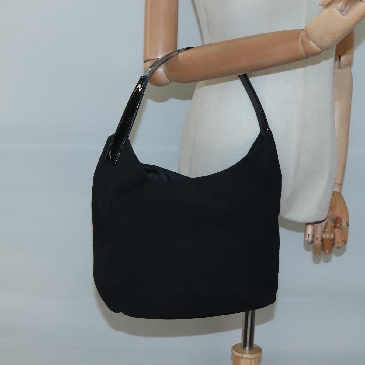 GUCCI Shoulder Bag Nylon Metal Black Silver 001 3298 Auth bs25925