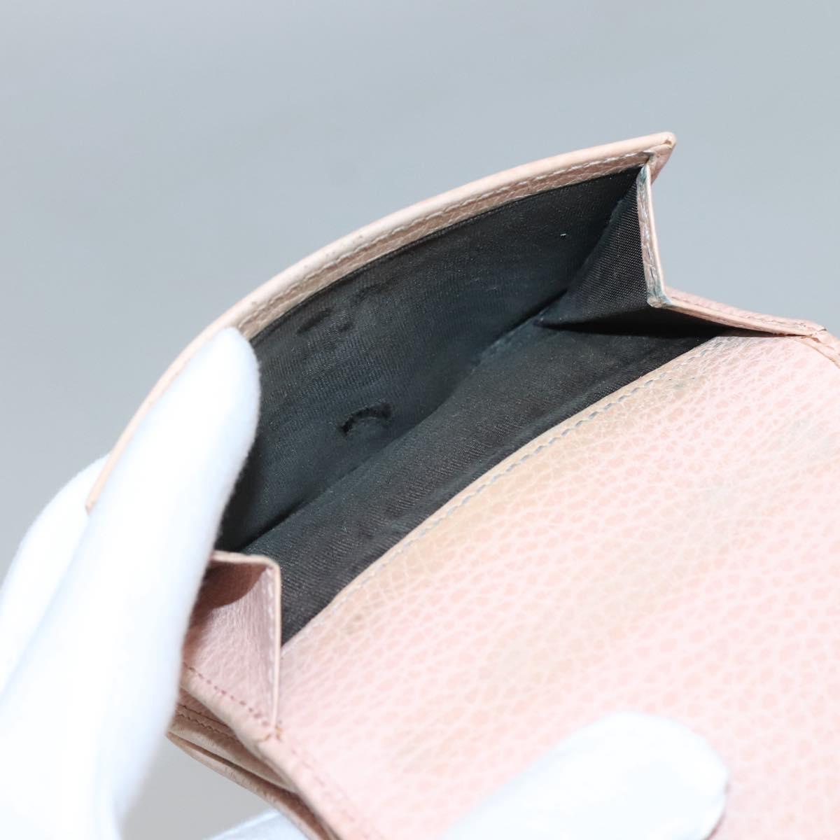 GUCCI Trifold Wallet Leather Pink Gold 474746 Auth bs25927