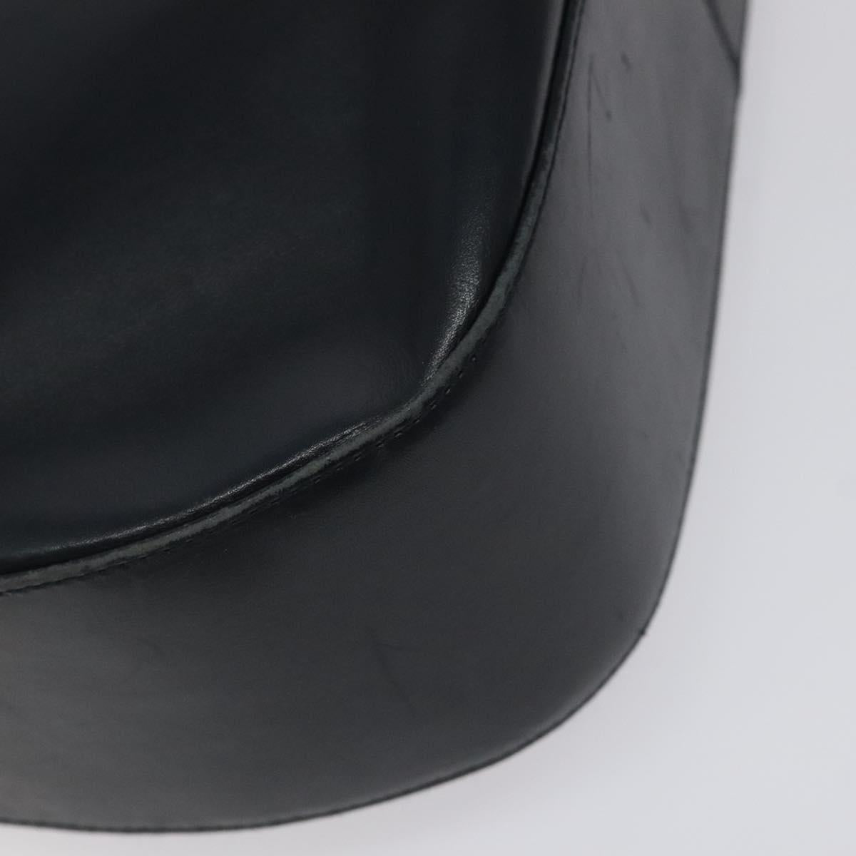 Salvatore Ferragamo Shoulder Bag Leather Black Gold Auth bs25932