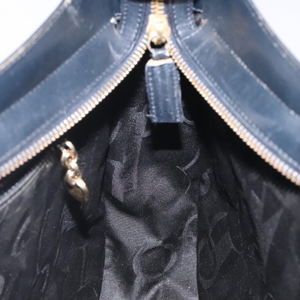 Salvatore Ferragamo Shoulder Bag Leather Black Gold Auth bs25932