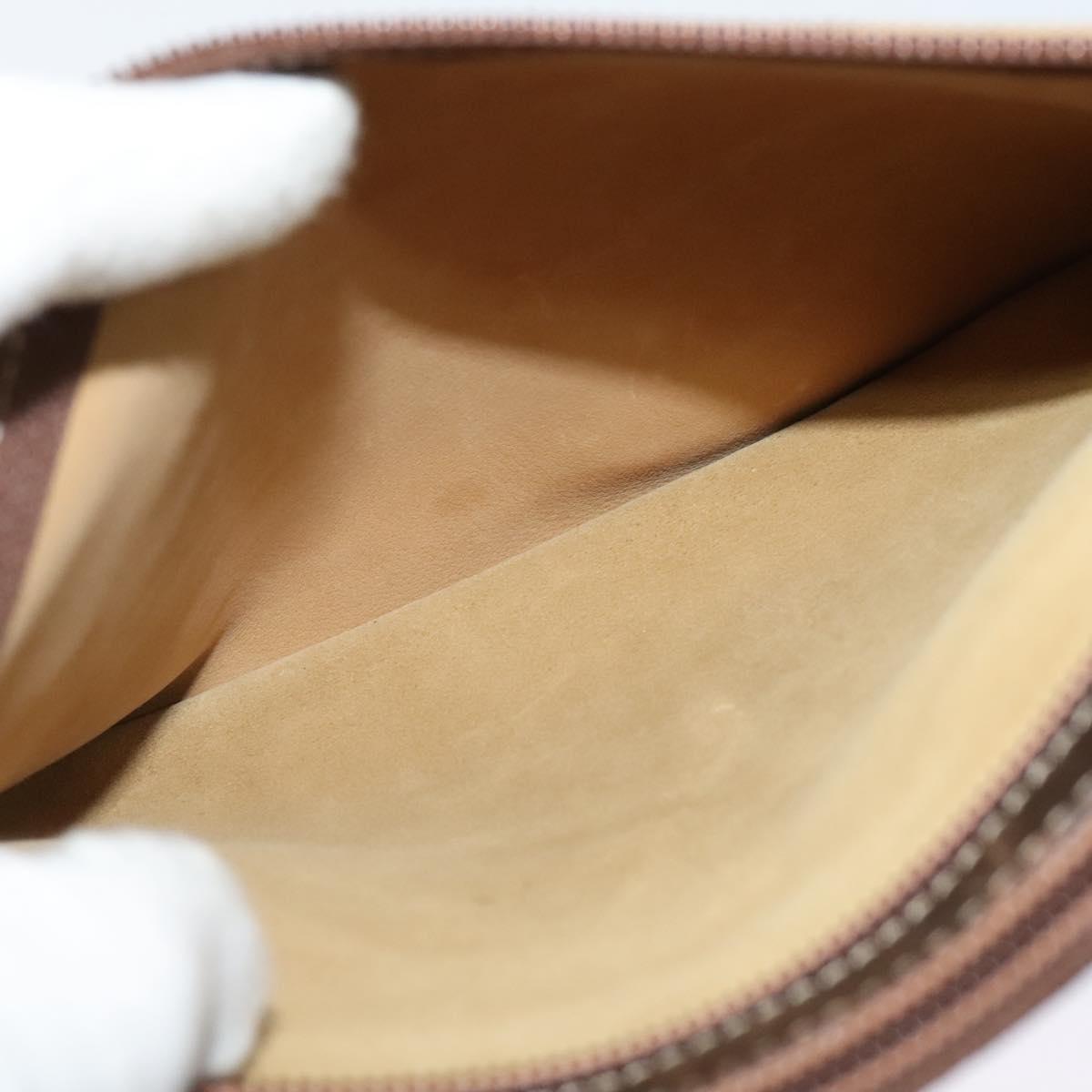 LOEWE Anagram Shoulder Bag Suede Beige Gold Auth bs25935