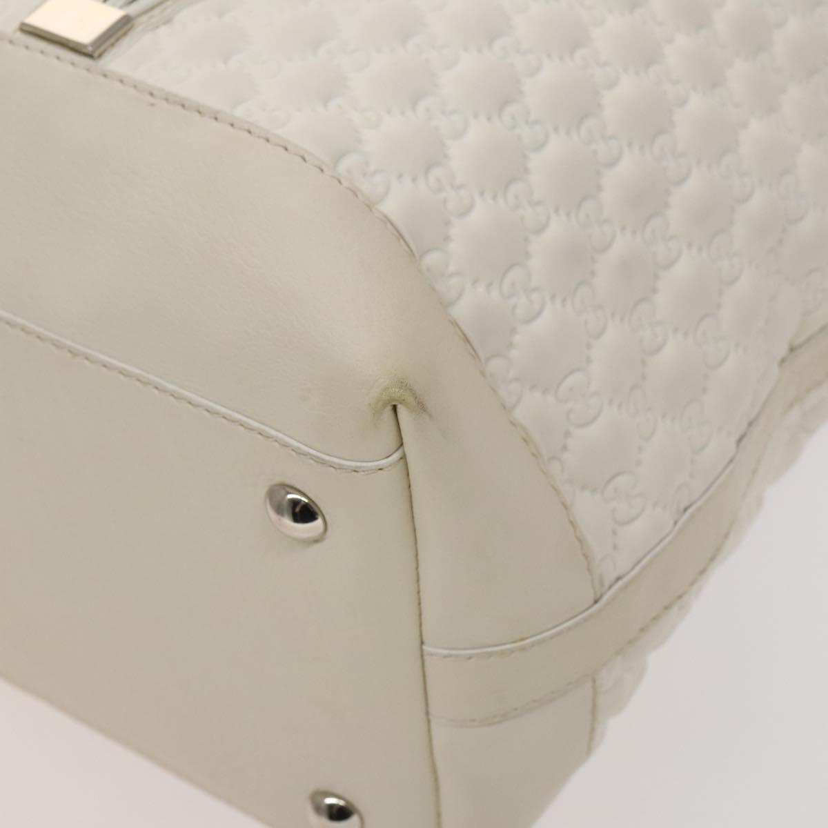 GUCCI GG Canvas Guccissima Shoulder Bag Leather White Silver 240260 Auth bs25938