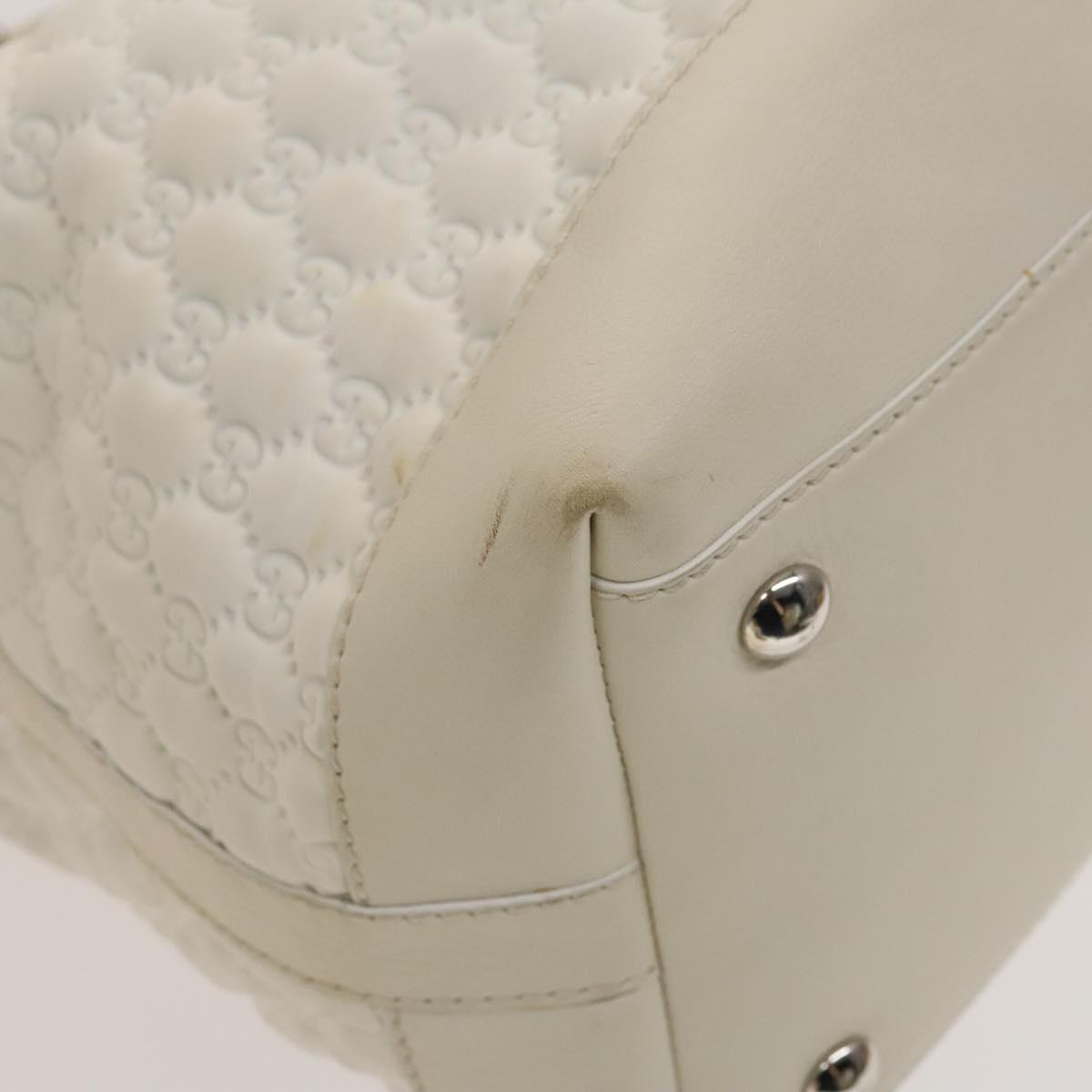 GUCCI GG Canvas Guccissima Shoulder Bag Leather White Silver 240260 Auth bs25938