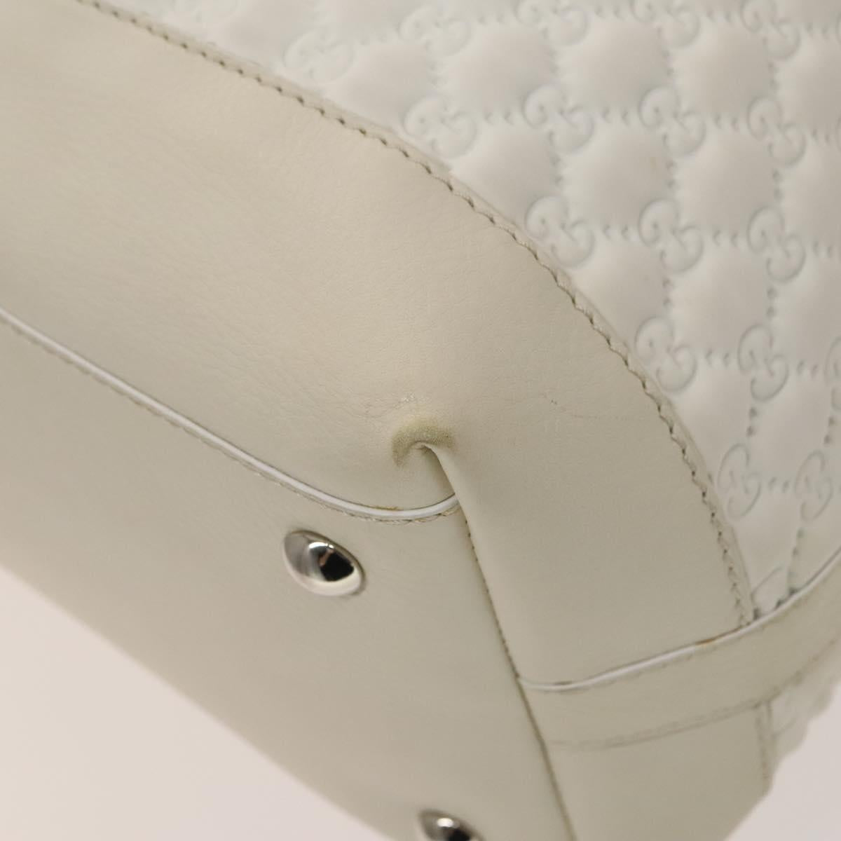 GUCCI GG Canvas Guccissima Shoulder Bag Leather White Silver 240260 Auth bs25938