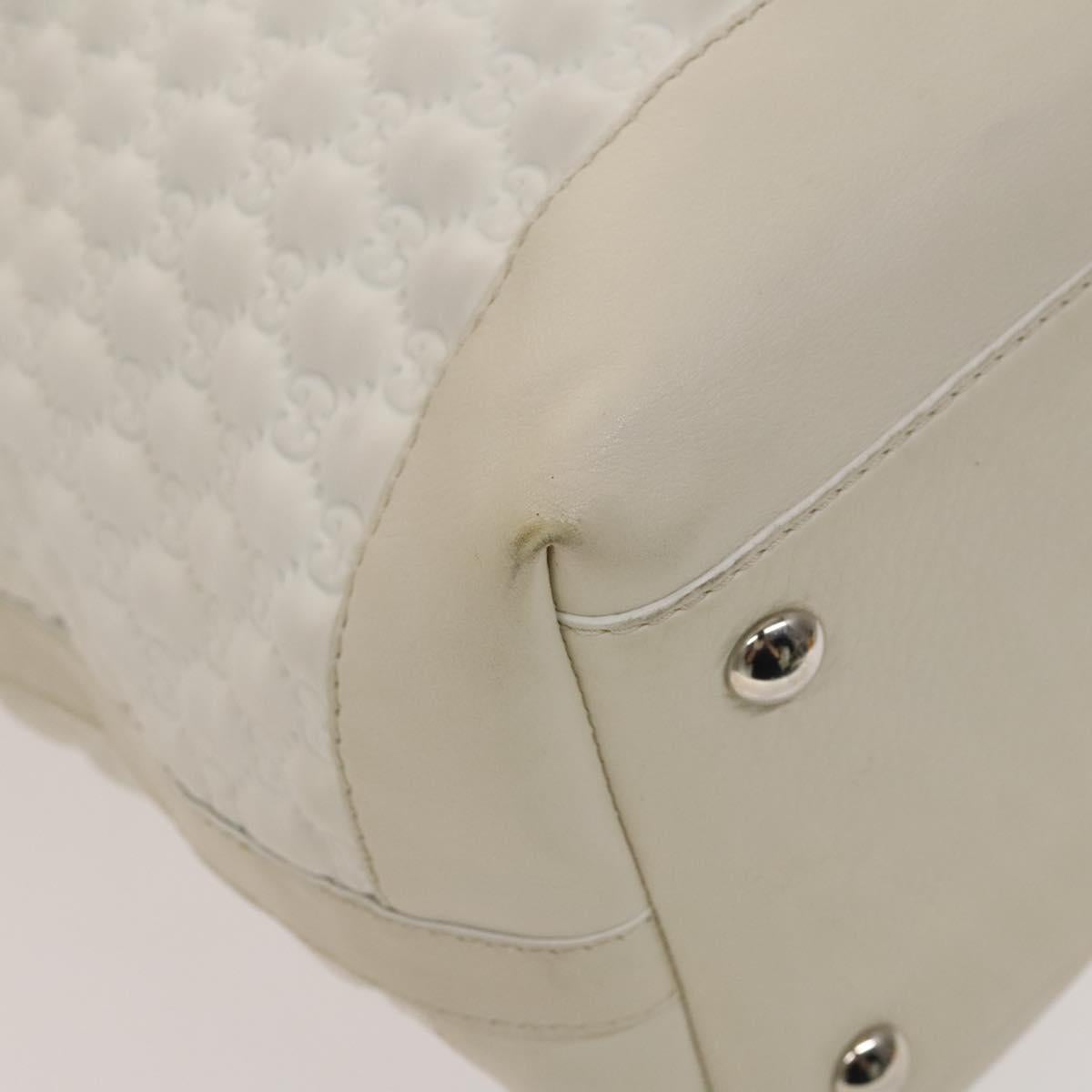 GUCCI GG Canvas Guccissima Shoulder Bag Leather White Silver 240260 Auth bs25938