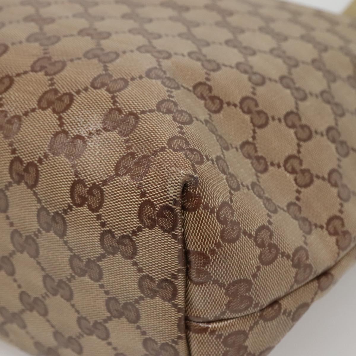 GUCCI GG Crystal Tote Bag Coated Canvas Beige Gold 189896 Auth bs25939