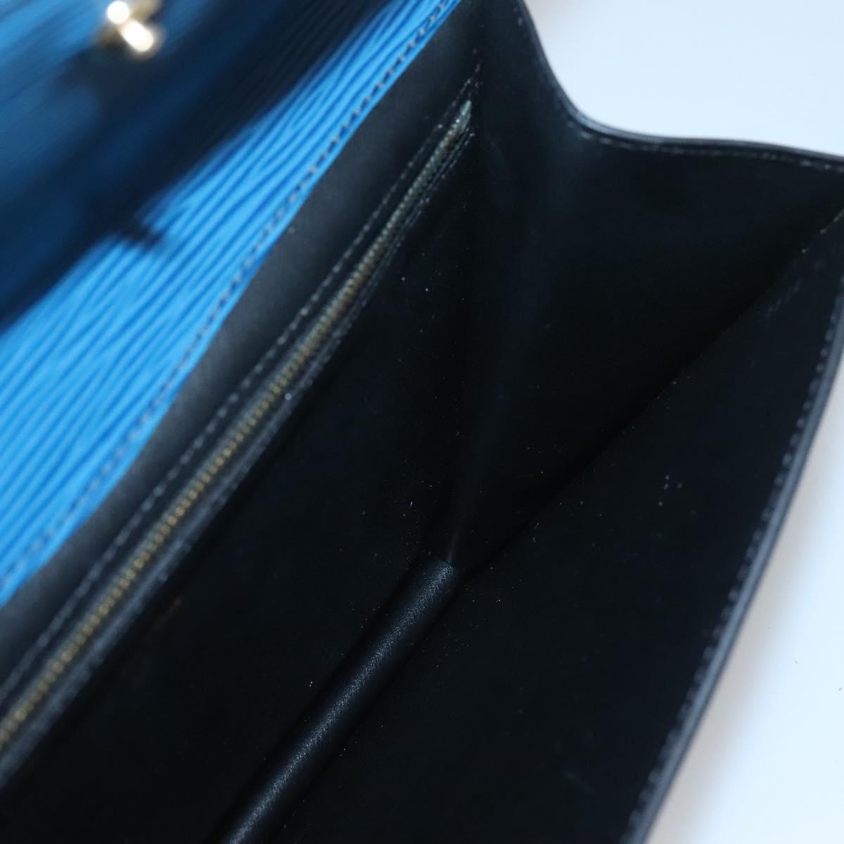 LOUIS VUITTON Epi Montaigne 27 Clutch Bag Blue M52655 LV Auth bs25949