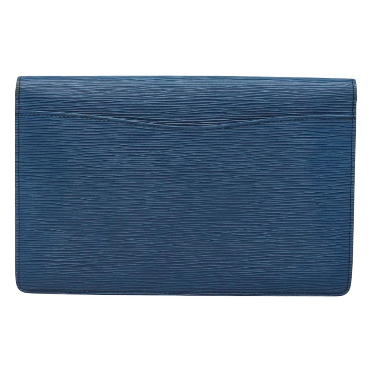 LOUIS VUITTON Epi Montaigne 27 Clutch Bag Blue M52655 LV Auth bs25949