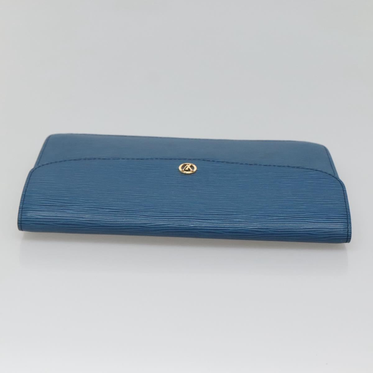 LOUIS VUITTON Epi Montaigne 27 Clutch Bag Blue M52655 LV Auth bs25949