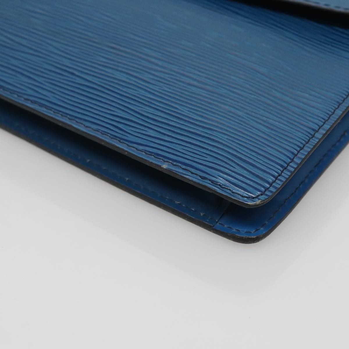 LOUIS VUITTON Epi Montaigne 27 Clutch Bag Blue M52655 LV Auth bs25949