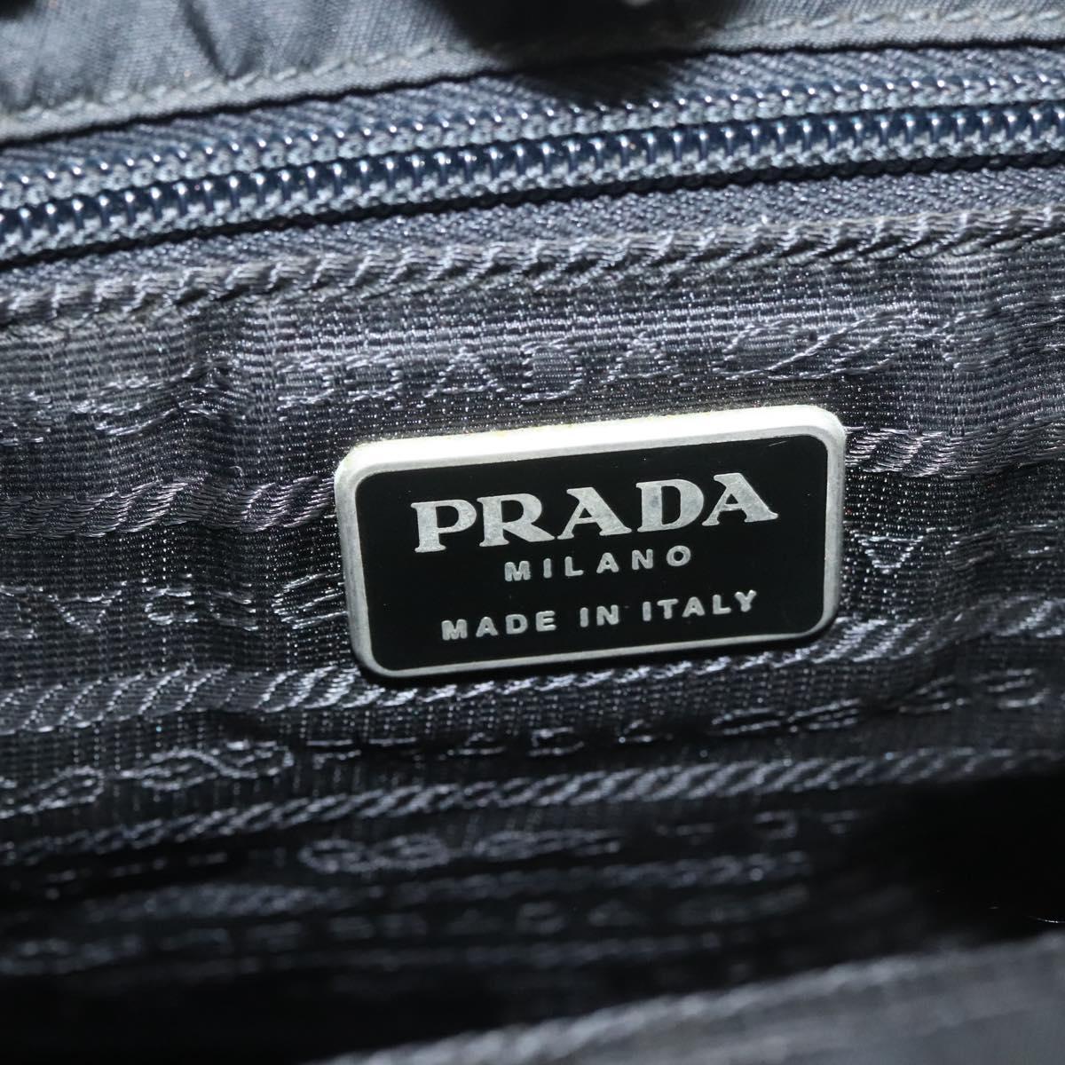 PRADA Hand Bag Nylon Plastic Black Silver Auth bs25954