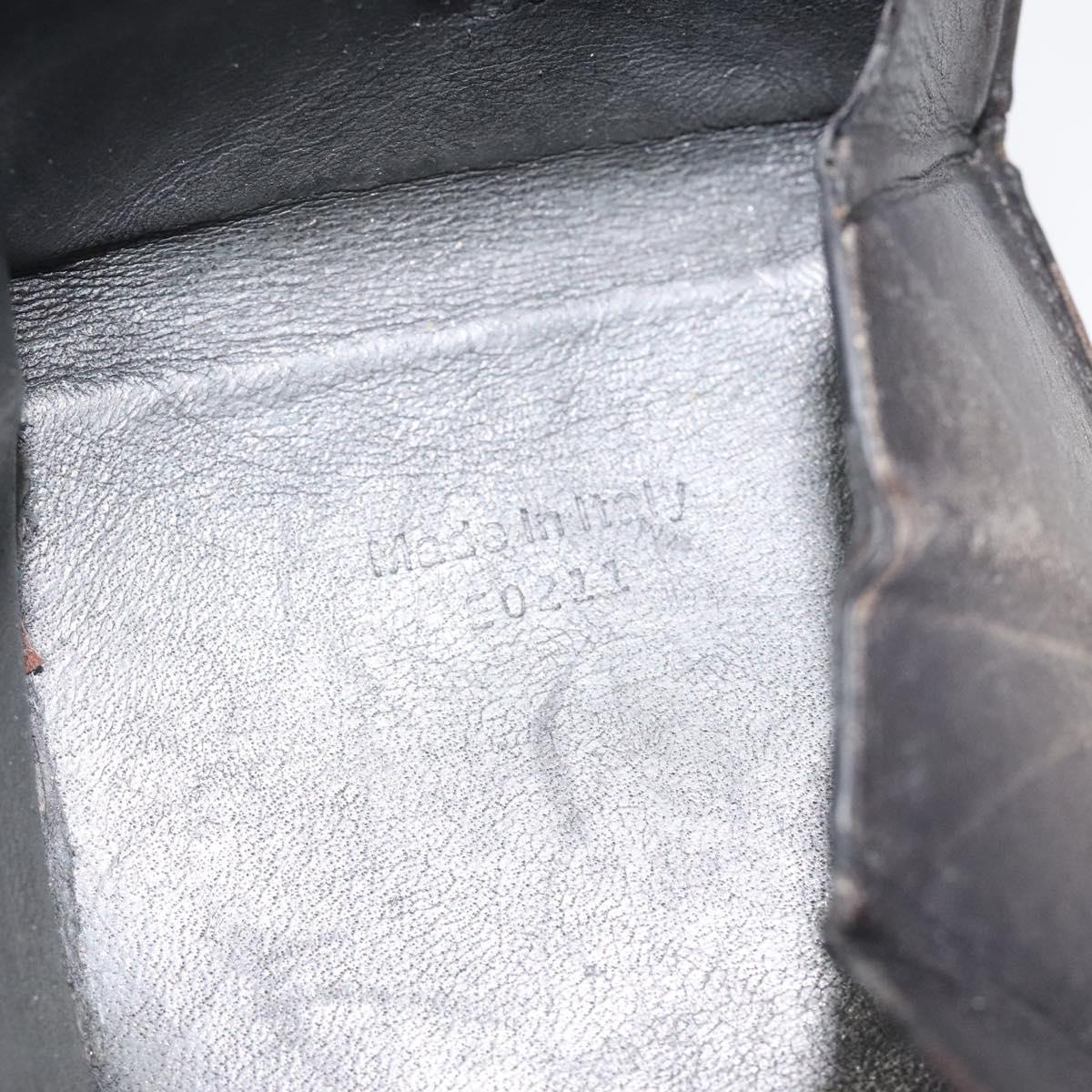 Berluti Calligraphy Coin Purse Leather Brown Auth bs25955