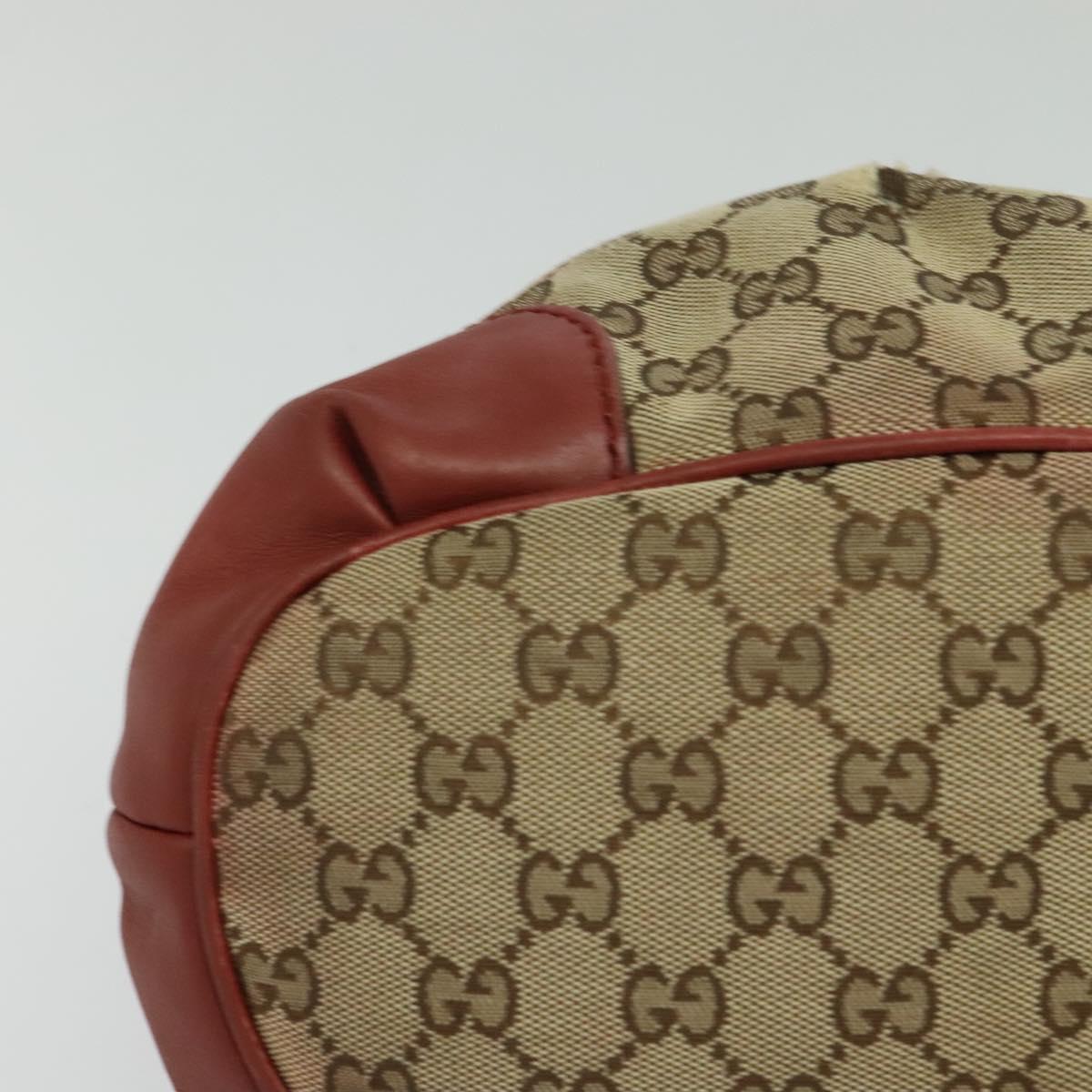 GUCCI GG Canvas Shoulder Bag 2way Beige Gold 247902 Auth bs25957