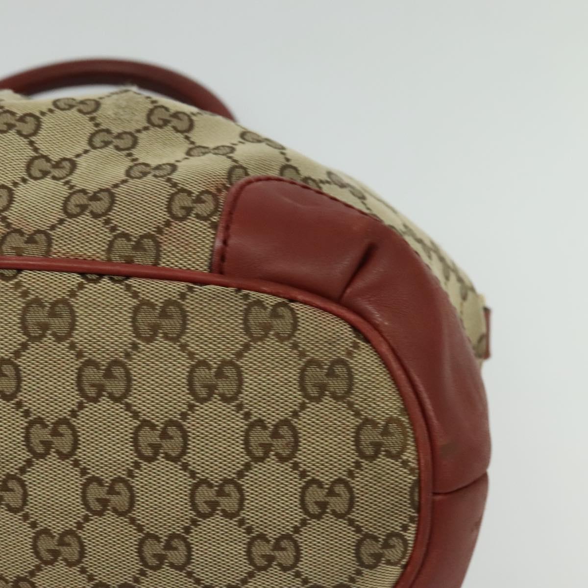 GUCCI GG Canvas Shoulder Bag 2way Beige Gold 247902 Auth bs25957