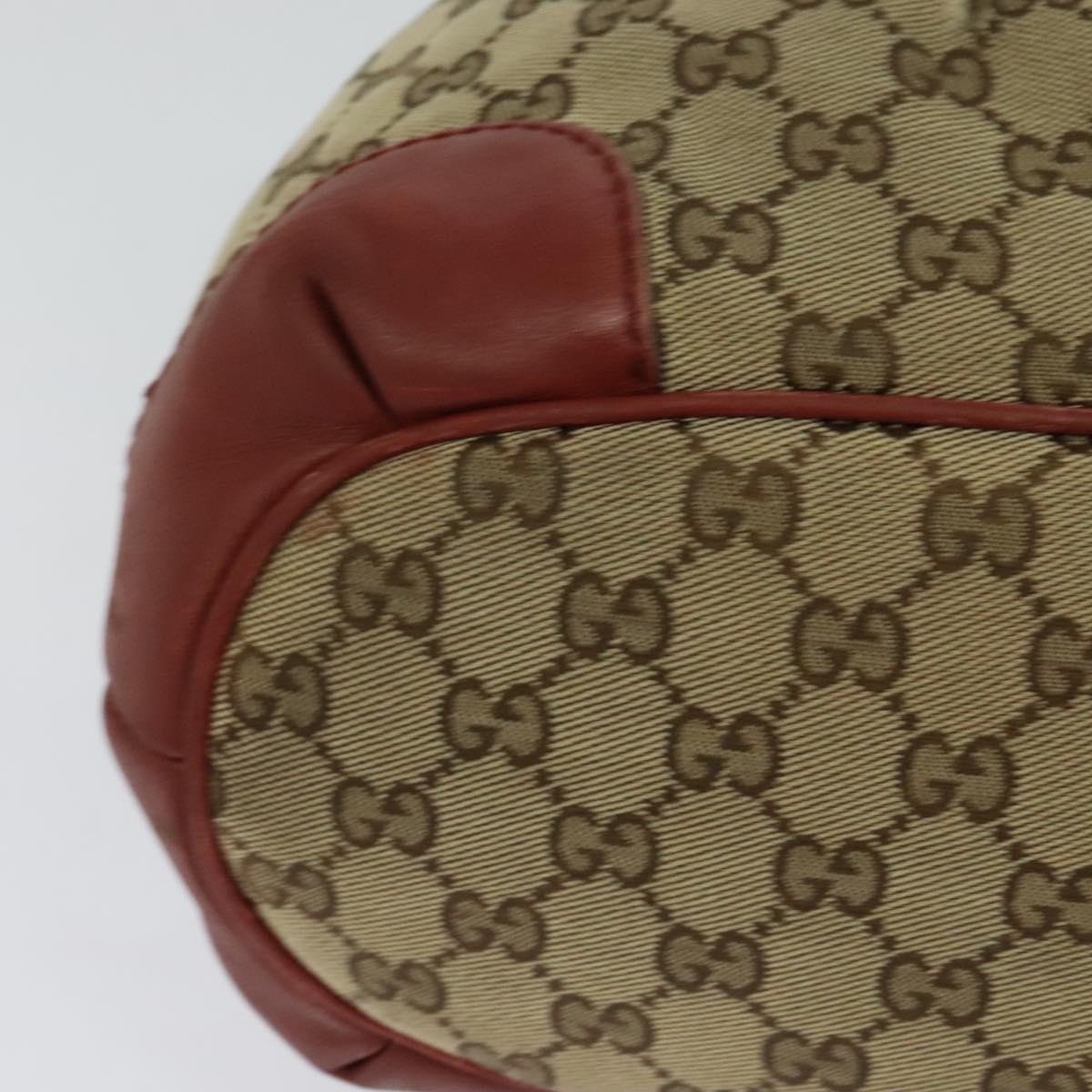 GUCCI GG Canvas Shoulder Bag 2way Beige Gold 247902 Auth bs25957