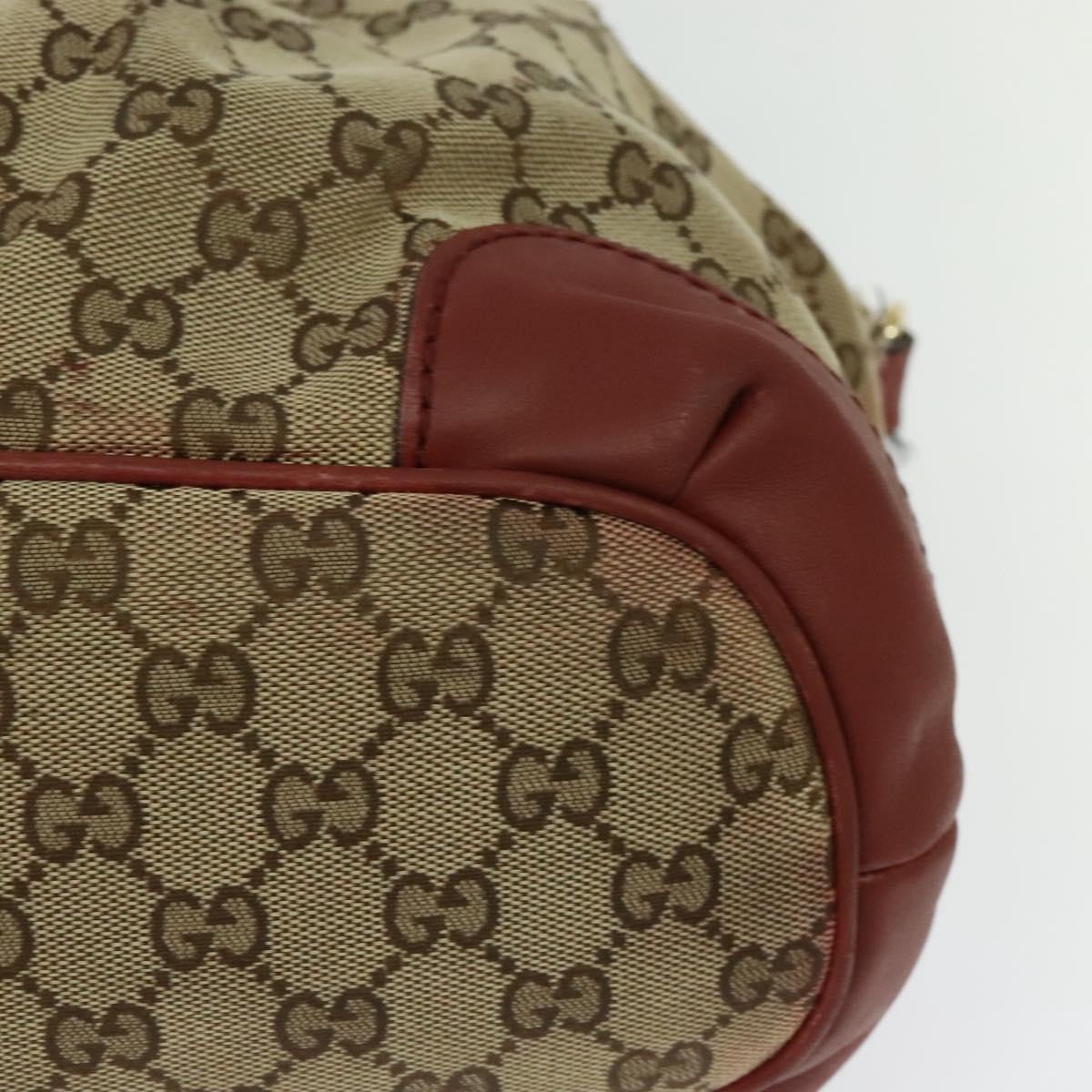 GUCCI GG Canvas Shoulder Bag 2way Beige Gold 247902 Auth bs25957