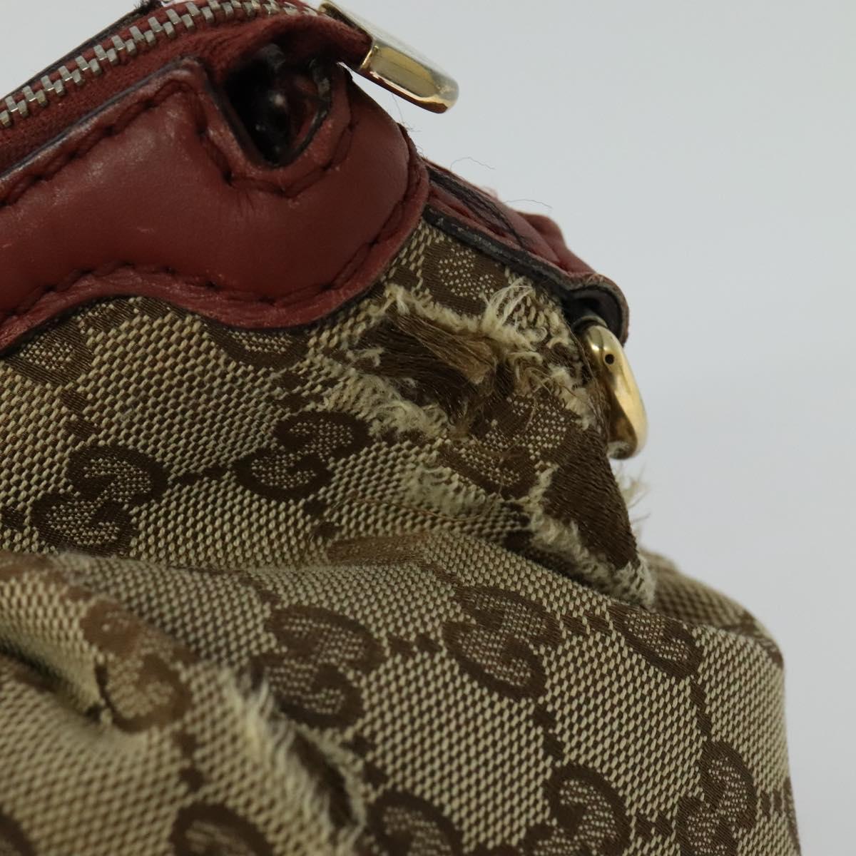 GUCCI GG Canvas Shoulder Bag 2way Beige Gold 247902 Auth bs25957